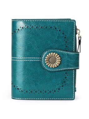 Womens RFID Wallet Vegan Leather Bifold Card Holder Coin Purse Small Clutch